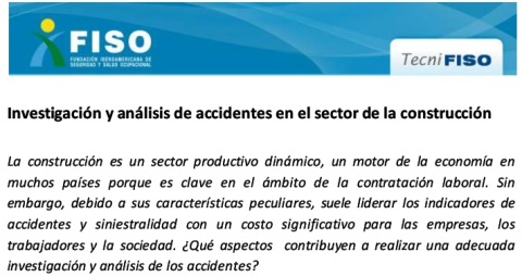 INVESTIGACIÓN Y ANÁLISIS DE ACCIDENTES EN EL SECTOR DE LA CONSTRUCCIÓN
